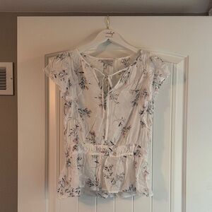 Lucky Brand White Floral Blouse